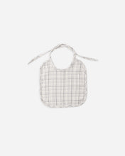 Load image into Gallery viewer, Woven Tie Bib- Blue Plaid