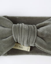 Load image into Gallery viewer, Velour Bow Headband- Forest