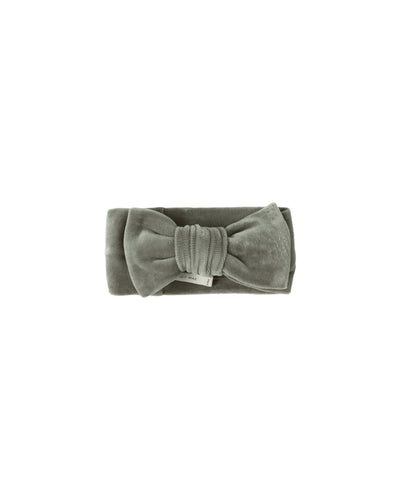 Velour Bow Headband- Forest