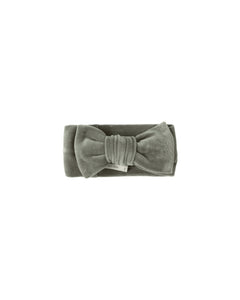 Velour Bow Headband- Forest