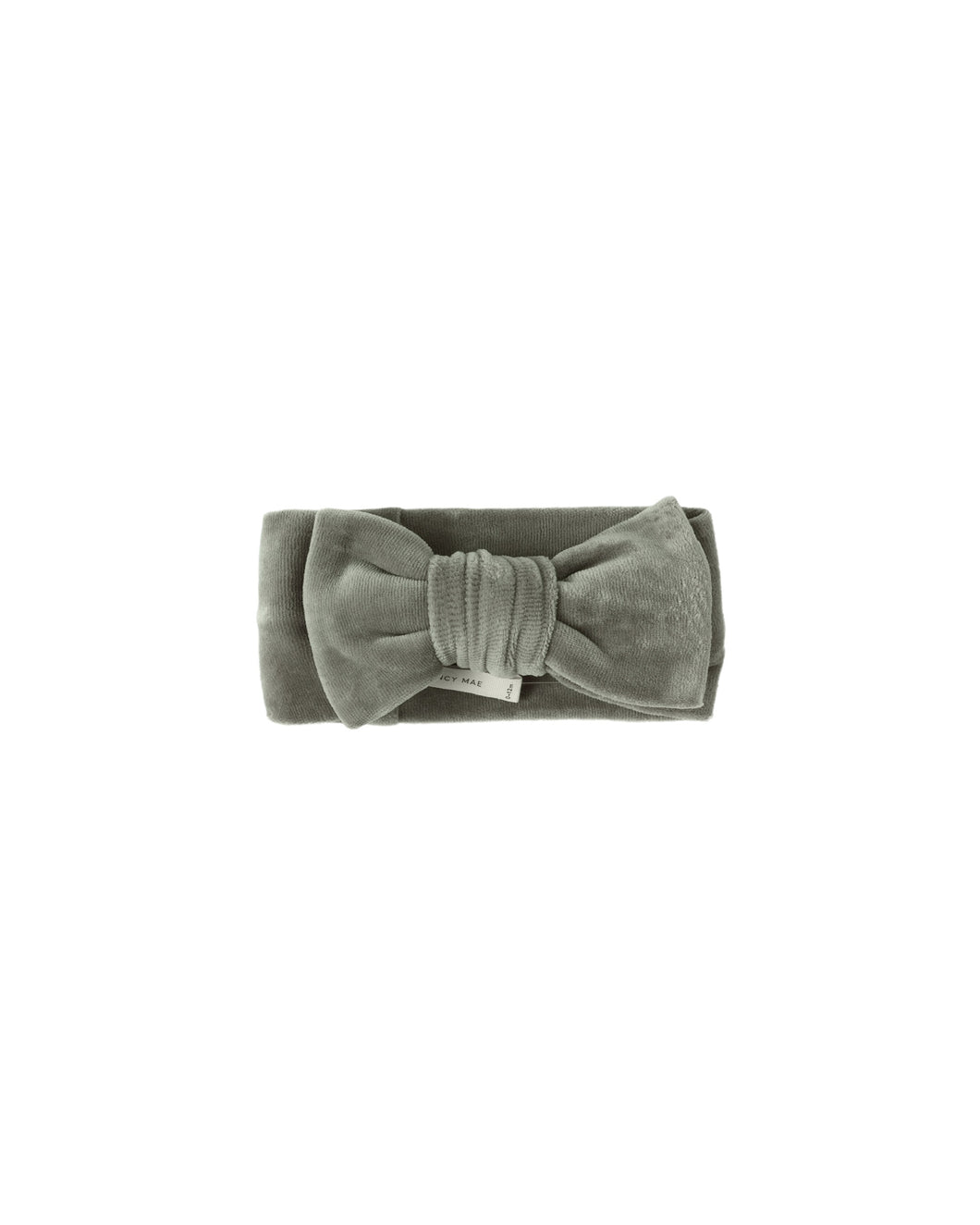 Velour Bow Headband- Forest