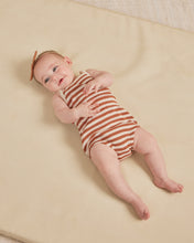 Load image into Gallery viewer, Waffle Cinch Romper- Clay Stripe