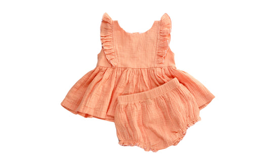 Ruffled Lap Dress Set- Sunset