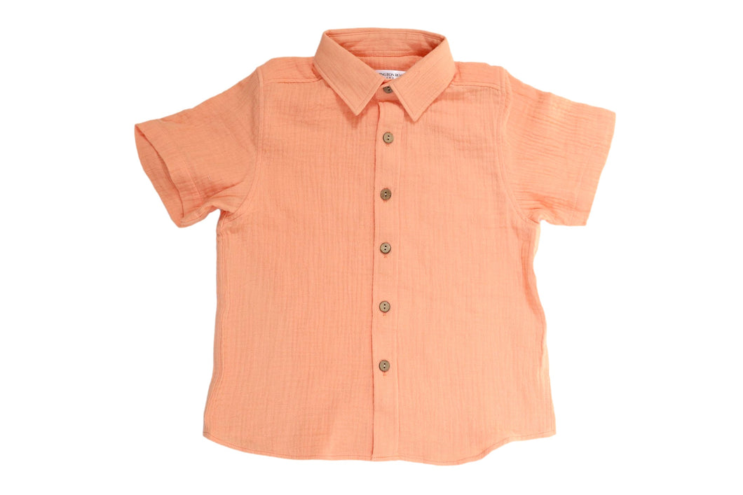 S/S Gauze Button Down Top- Sunset