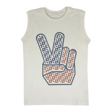 Load image into Gallery viewer, Rad, White &amp; Blue Muscle Tee