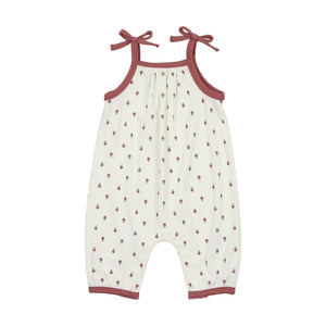Ribbed Berry Baby Romper-White