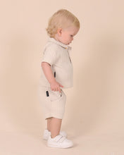 Load image into Gallery viewer, Waffle Polo Top- Grey