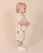 Load image into Gallery viewer, Waffle Polo Top- Grey