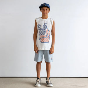 Rad, White & Blue Muscle Tee