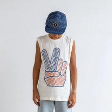 Load image into Gallery viewer, Rad, White &amp; Blue Muscle Tee