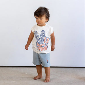 Rad, White & Blue Muscle Tee