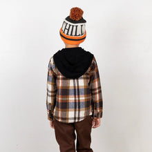 Load image into Gallery viewer, Coastline Hooded Flannel- Black/Natural/Rust