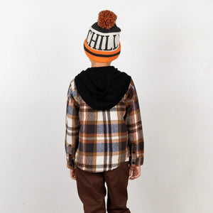 Coastline Hooded Flannel- Black/Natural/Rust