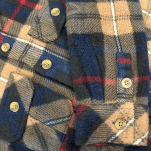 Snow Fleece Shirt- Navy/Khaki Plaid