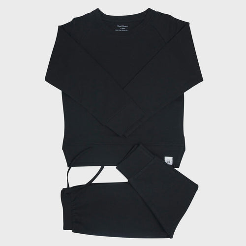 French Terry Jogger Set- Blazing Black