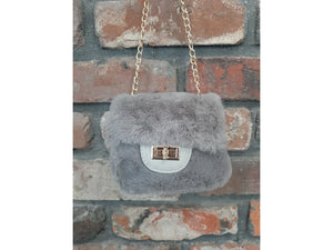 Faux Fur Chain Strap Purse