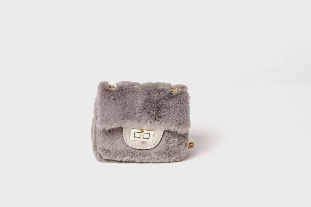 Faux Fur Chain Strap Purse