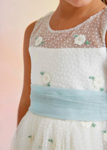 Embroidered Floral Tulle Dress