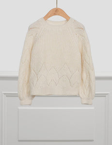 Pointelle Balloon Sleeve Sweater
