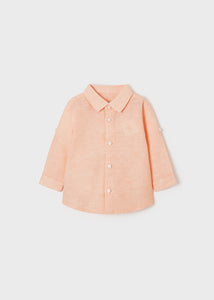 Basic Linen L/S Shirt- Melon
