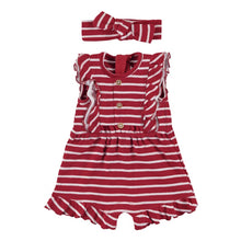 Load image into Gallery viewer, Cherry Striped Romper W/ HB