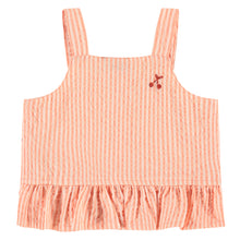 Load image into Gallery viewer, Peach Striped Ruffle Set