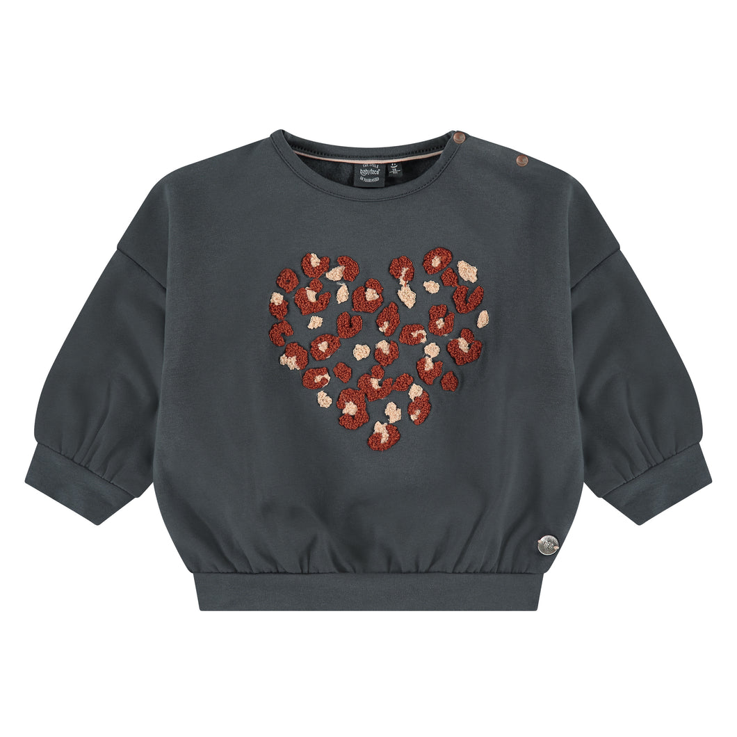 Varsity Leopard  Heart Sweatshirt
