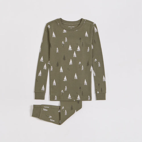 L/S Knit Pajama Set- Pine Canopy