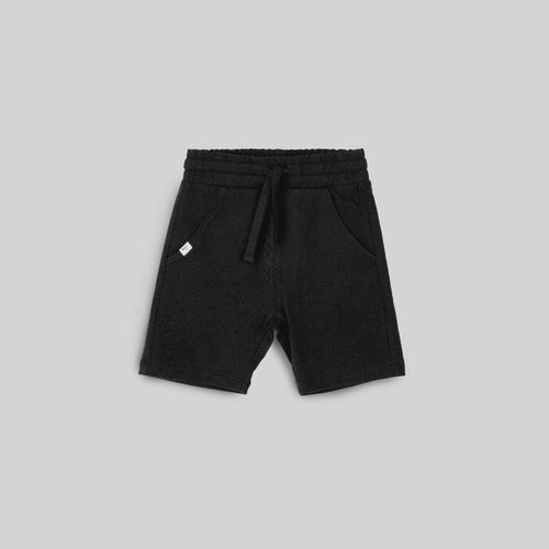 Solid Knit Sweatshort- Black