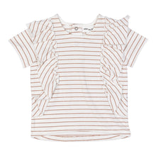 Load image into Gallery viewer, Ribbed Stripe Ruffle Knit Top