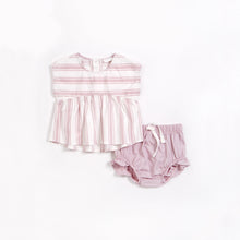 Load image into Gallery viewer, Organic Stripe Woven Top &amp; Bloomer