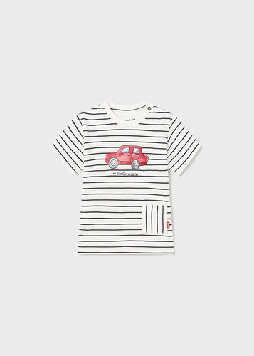 Car Striped Graphic Tee