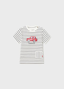 Car Striped Graphic Tee