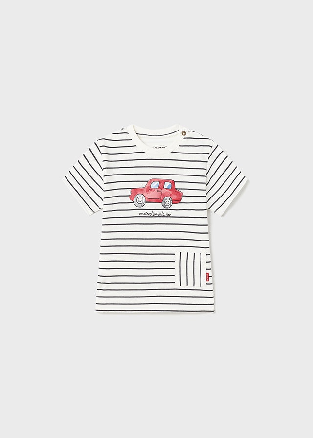 Car Striped Graphic Tee