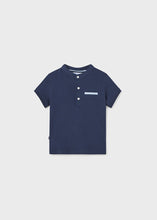 Load image into Gallery viewer, S/S Mao Neck Polo- Navy