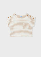 Load image into Gallery viewer, Button Striped S/S Tee