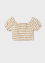 Load image into Gallery viewer, Smocked Crop Gingham Blouse