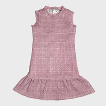 Load image into Gallery viewer, Tweed Sleeveless Ruffle Dress- Lilac