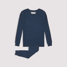 Load image into Gallery viewer, L/S Knit Top &amp; Pant PJ Set-Navy