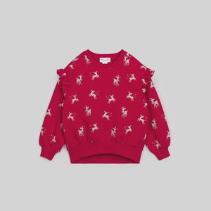 Reindeer Games Ruffle Sweatshirt