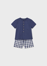 Load image into Gallery viewer, Navy Gingham Short Set