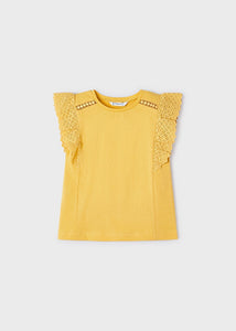 Textured Ruffle S/S Top