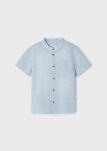 Load image into Gallery viewer, S/S Linen Micro Grid Mao Shirt