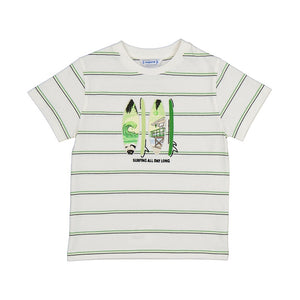 Surf Embroidered Striped Tee