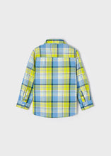 Load image into Gallery viewer, L/S Linen Checks Shirt- Lime Blue