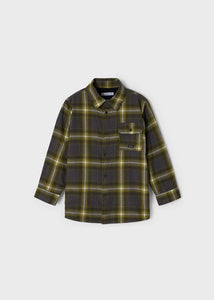 Lined Checked Overshirt- Oil