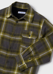 Lined Checked Overshirt- Oil