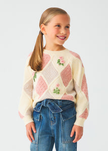 Rose Argyle Jacquard Sweater