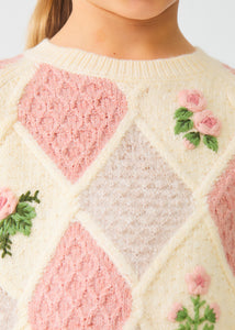 Rose Argyle Jacquard Sweater