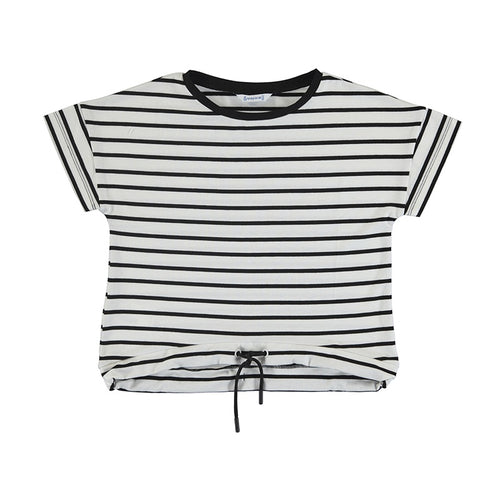 Drawstring Stripes S/S Tee